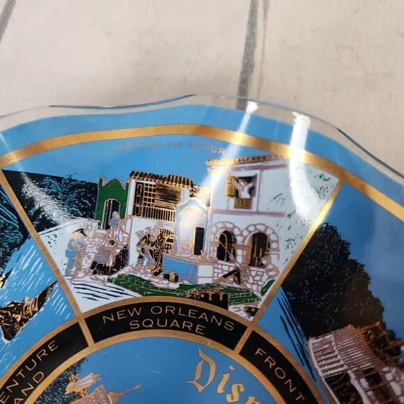 Vintage Disneyland Souvenir Fluted Candy Dish Sleeping Beauty's Castle Blue - Picture 7 of 13